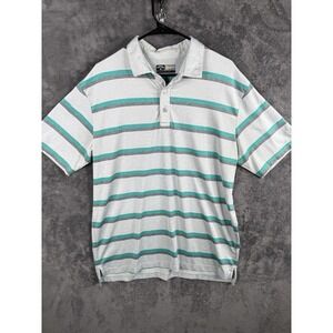 Callaway Men's Golf Polo Shirt Opti-Dri Fine Line Gray Stripe LARGE Short Sleeve
